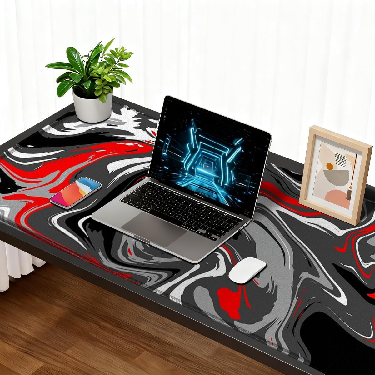Large Gaming Mouse Pad Extended Desk Mat with Non Slip Stitched Edge