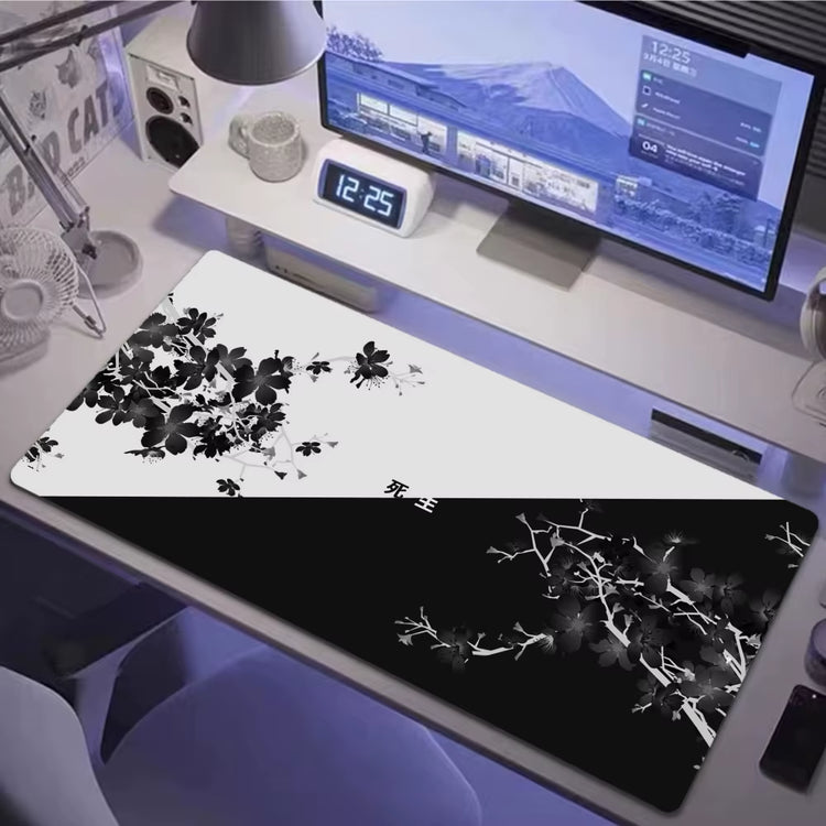 Large XXL Gaming Mousepad Sakura Black While Line 900X400 700X300 Black While Line Desk Mat Anime Theme Keyboard Gamer Mouse Pad