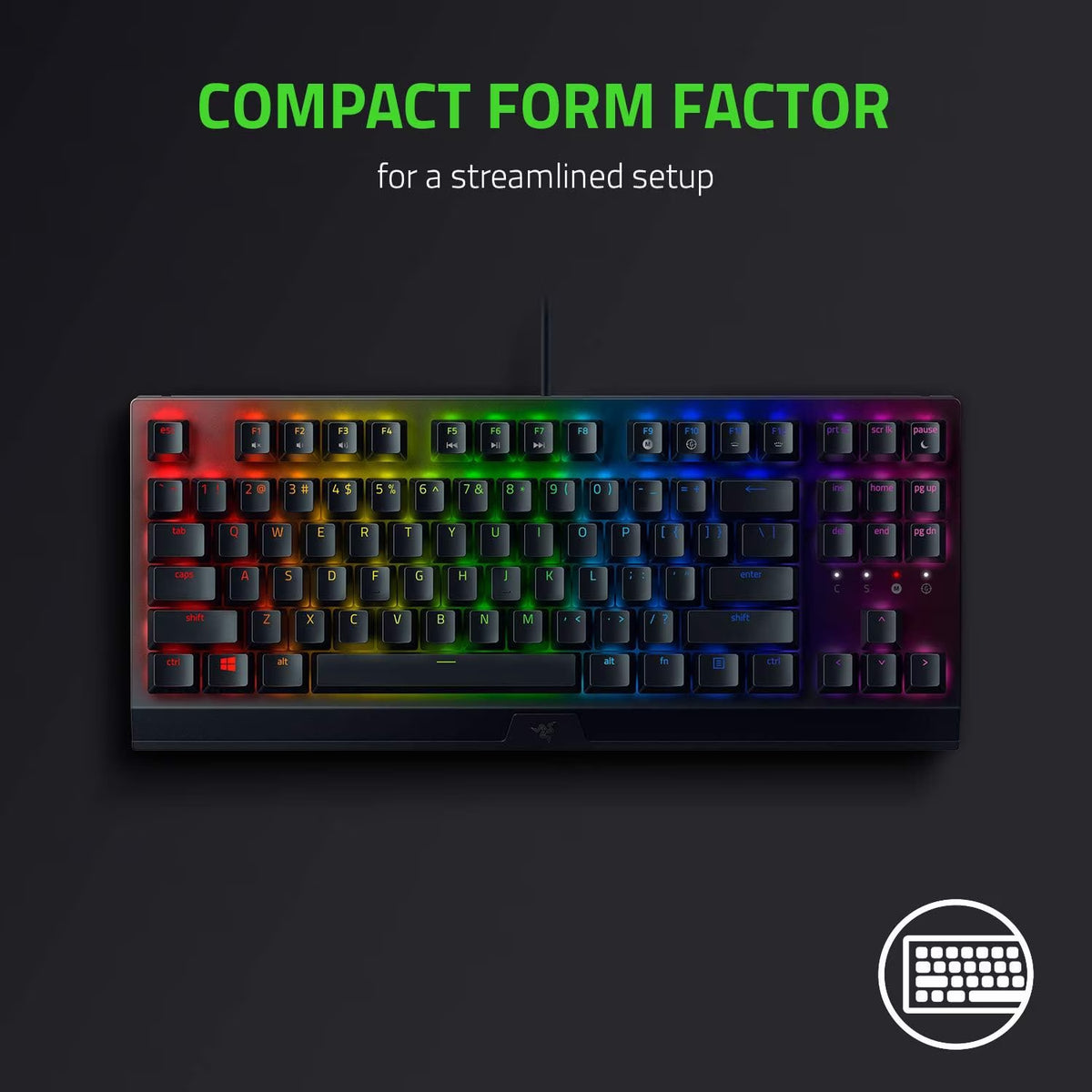 RZ03-03490200-R3U1 Blackwidow V3 Tenkeyless Green Switch US Mechanical Gaming Keyboard