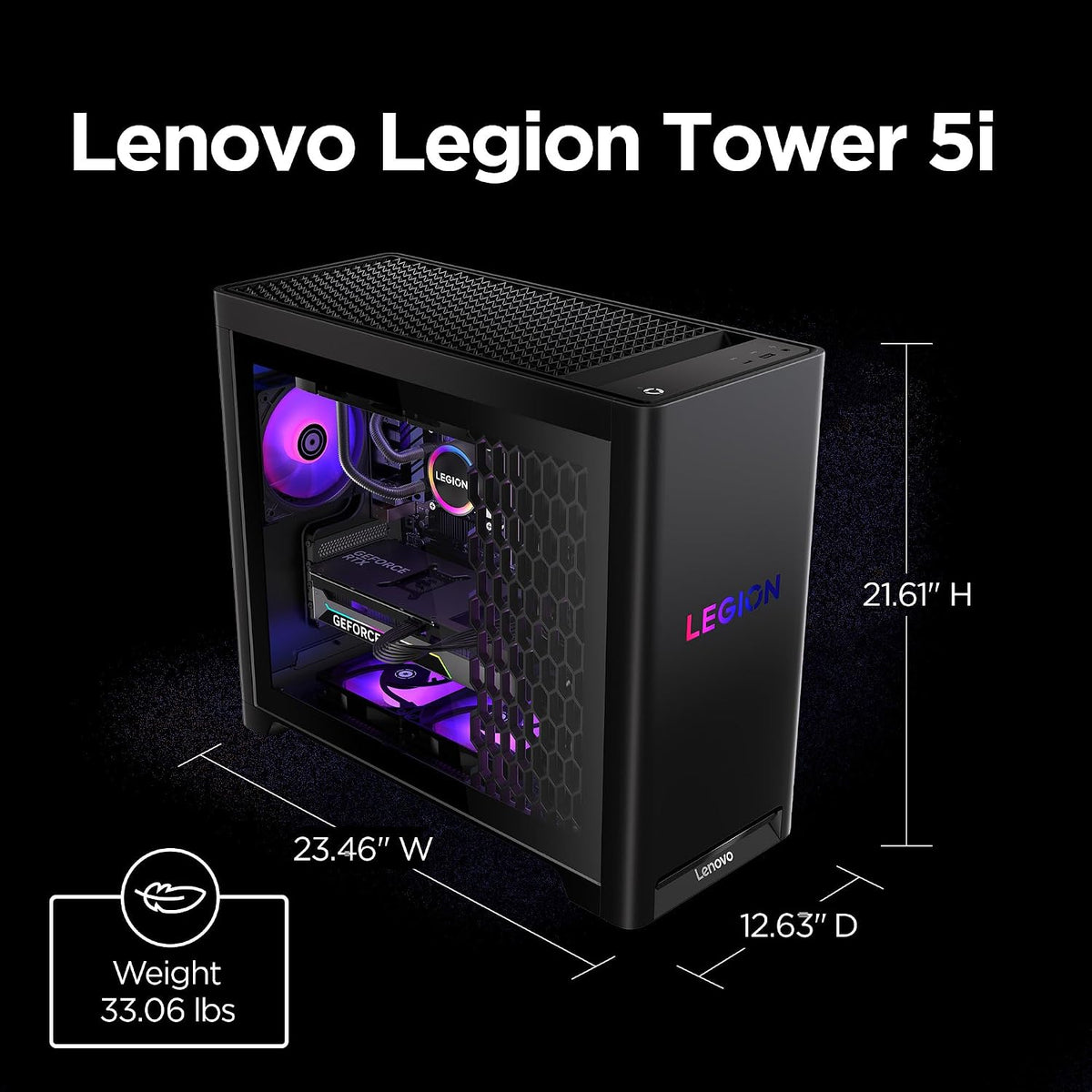 Legion Tower 5I – Ai-Powered Gaming PC - Intel® Core Ultra 7 265F Processor – NVIDIA® Geforce RTX™ 5060 Ti Graphics – 16 GB Memory – 1 TB Storage – 3 Months of PC Gamepass