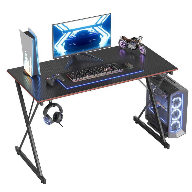 BANTI 47" Gaming Desk with Headphone Hook – Carbon Black