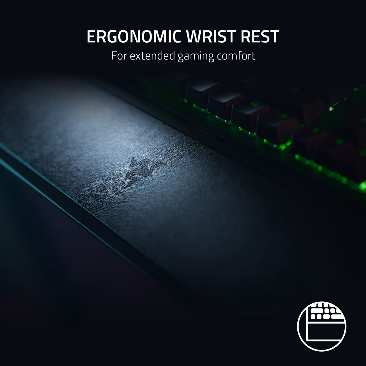 Blackwidow V3 Full Size Mechanical Gaming Keyboard for PC, Chroma RGB, Wrist Rest, Black