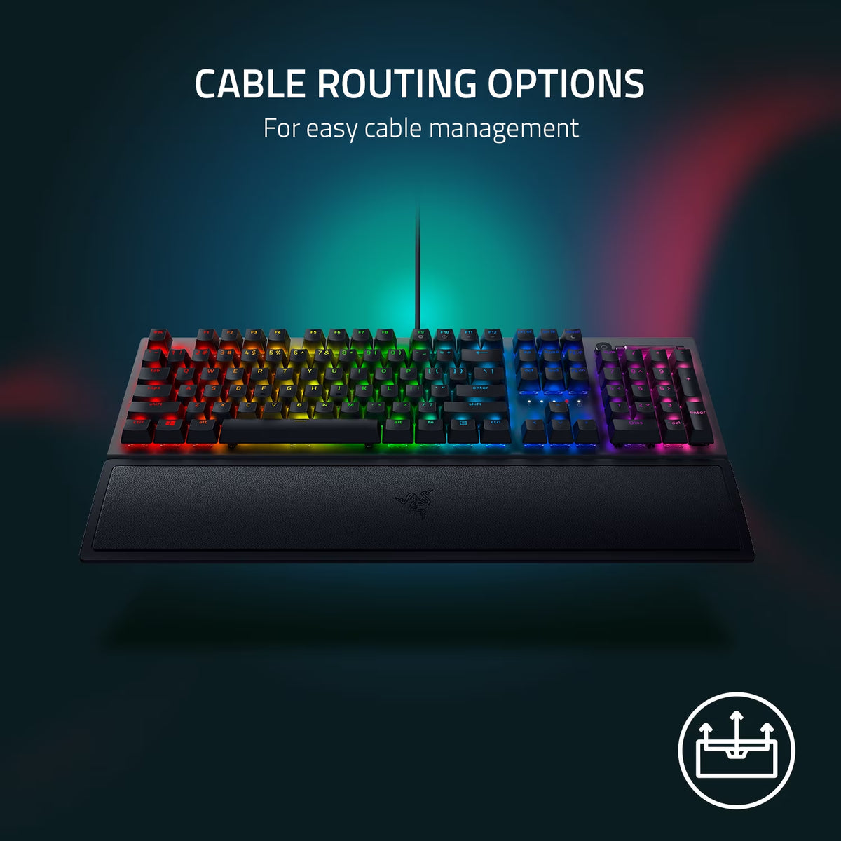 Blackwidow V3 Full Size Mechanical Gaming Keyboard for PC, Chroma RGB, Wrist Rest, Black