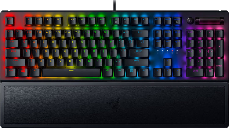 Blackwidow V3 Full Size Mechanical Gaming Keyboard for PC, Chroma RGB, Wrist Rest, Black