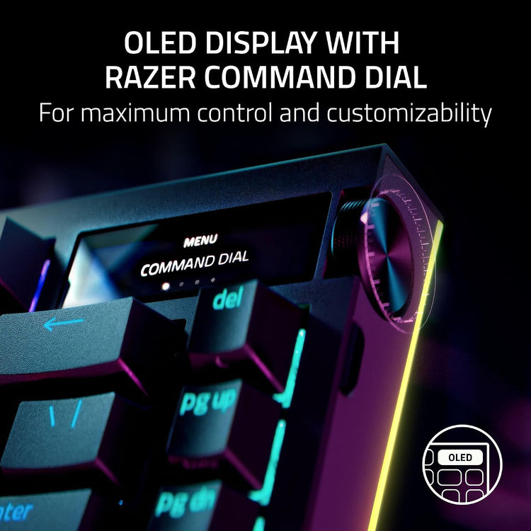 Razer Blackwidow V4 Pro 75% Wireless Gaming Keyboard, Orange Switches