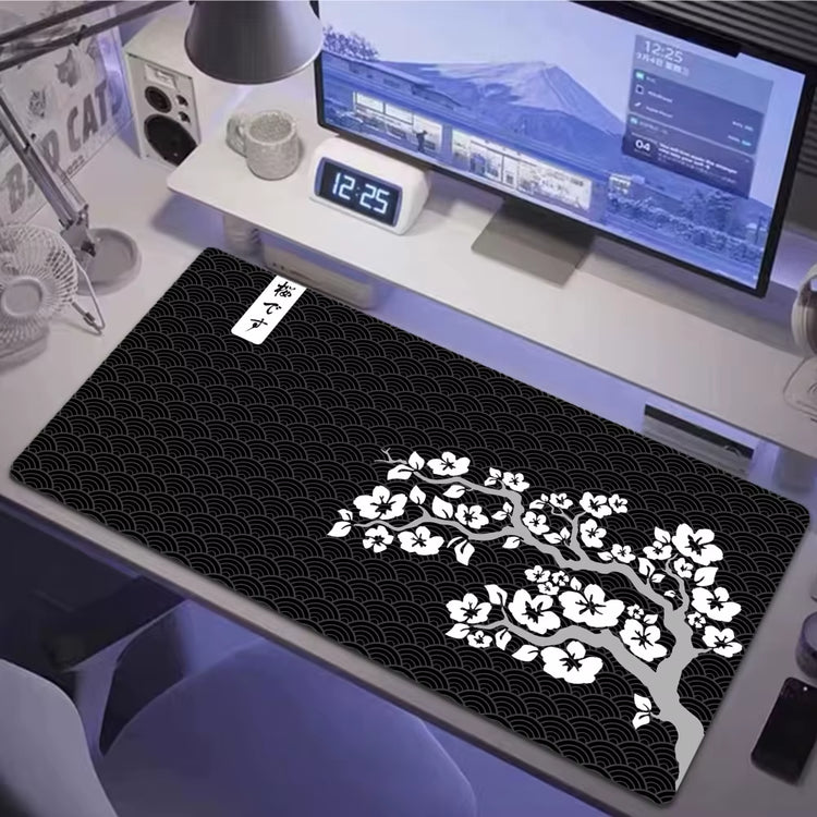 Large XXL Gaming Mousepad Sakura Black While Line 900X400 700X300 Black While Line Desk Mat Anime Theme Keyboard Gamer Mouse Pad