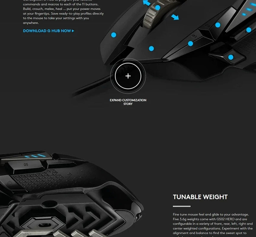 Logitech G502Hero Master Wired Gaming Mouse 502 Esports Machinery Eat Chicken Macro CS Programming Peripheral