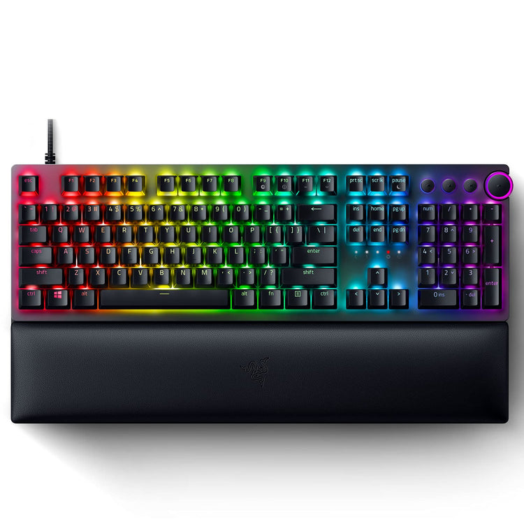 Razer Huntsman V2 Optical Gaming Keyboard: Fastest Clicky Optical Switches w/Quick Keystrokes - Doubleshot PBT Keycaps