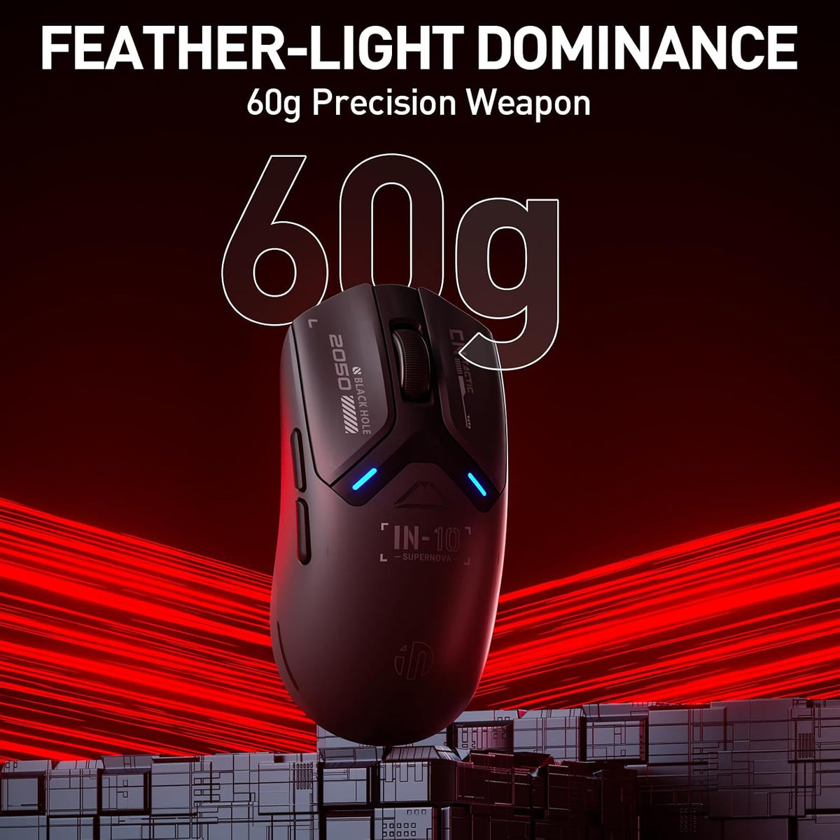 IN10P Lightweight Wireless Gaming Mouse, Tri-Mode Wireless Mouse