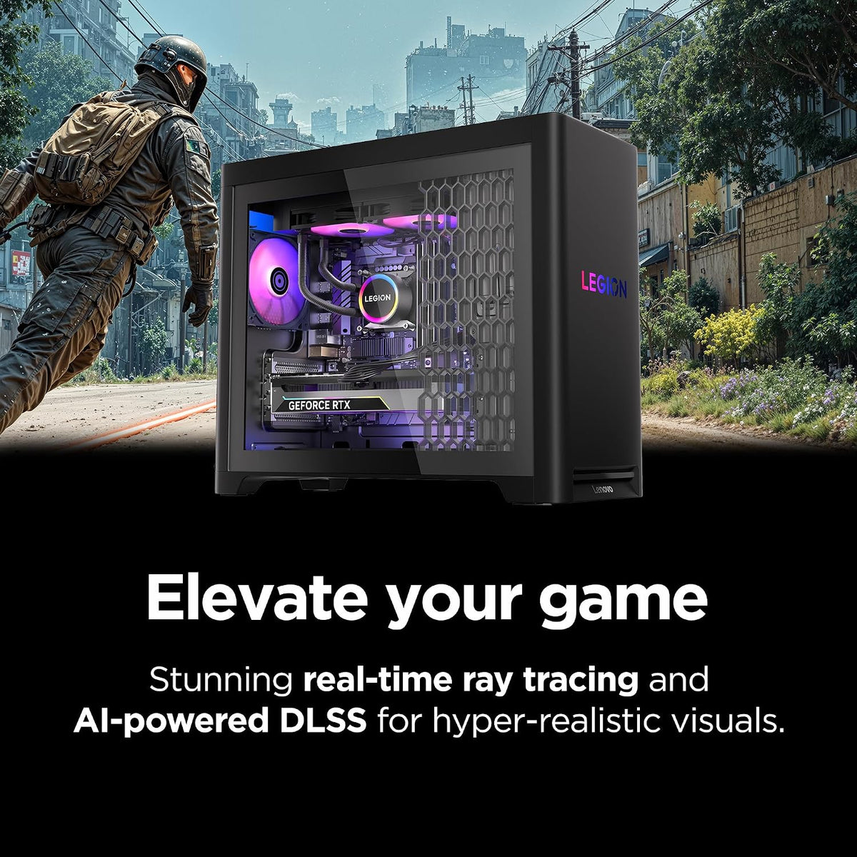 Legion Tower 5I – Ai-Powered Gaming PC - Intel® Core Ultra 7 265F Processor – NVIDIA® Geforce RTX™ 5060 Ti Graphics – 16 GB Memory – 1 TB Storage – 3 Months of PC Gamepass